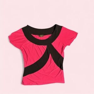 Vibrant Pink and Black Women's Top